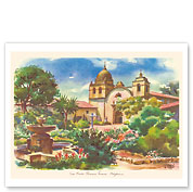 Mission San Carlos Borromeo del Río Carmelo - Carmel-By-The-Sea, California - c. 1949 - Fine Art Prints & Posters