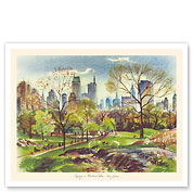 Spring In Central Park - Manhattan, New York - c. 1940's - Fine Art Prints & Posters