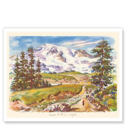 Majestic Mount Rainier, Washington - Tahoma, Tacoma (Mother of Waters) - c. 1939 - Giclée Art Prints & Posters
