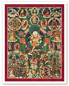 Vajrasattva with Consort Vajragarvi - Tantric Buddhist Deity - Giclée Art Prints & Posters