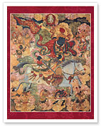 Kubera, King of Horses - God of Wealth - Tantric Buddhist Deity - Giclée Art Prints & Posters