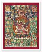 Chemchok Heruka with Consort - Tantric Buddhist Deity - Giclée Art Prints & Posters