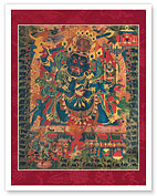 Four-Faced Mahakala - Tantric Buddhist Protector Deity - Fine Art Prints & Posters