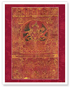 Manjushri Namasangiti - Four-Armed Bodhisattva - Buddhist Tantric Deity - Giclée Art Prints & Posters
