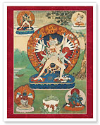 Mahasamvara Kalachakra with Consort Vishvamati - Buddhist Deity - Giclée Art Prints & Posters