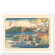 Kuragano-shuku Station - from Sixty-nine Stations of Kiso Road - c. 1800's - Fine Art Prints & Posters