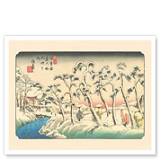 Itahana-shuku Station - from Sixty-nine Stations of Kiso Road - c. 1800's - Giclée Art Prints & Posters