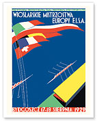 European Rowing Championship (Wioślarstwie Mistrzostwa Europy) - Poland - c. 1929 - Giclée Art Prints & Posters
