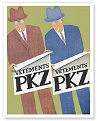 PKZ Paul Kehl Zurich - Men's Clothing Company - c. 1928 - Fine Art Prints & Posters
