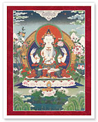 Avalokitesvara - Embodiment of Compassion - Buddhist Tantric Deity - Giclée Art Prints & Posters