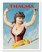 Thauma the Magician - Living Half Lady Illusion - c. 1892 - Fine Art Prints & Posters