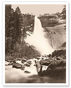 Nevada Fall, Yosemite Valley - Yosemite National Park, California - c. 1865 - Giclée Art Prints & Posters