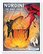 The Great Nordini - The White Fakir in Devil’s Hell - c. 1910 - Fine Art Prints & Posters