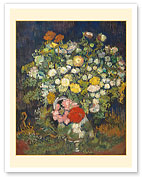 Bouquet of Flowers in a Vase - Still Life - c. 1890 - Giclée Art Prints & Posters