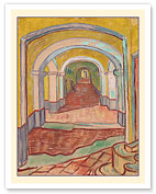 Corridor in the Asylum - Saint-Paul-de-Mausole Monastery - c. 1889 - Giclée Art Prints & Posters