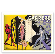 French Magician Carrére - The Human Pincushion - Spike Illusion - c. 1920 - Giclée Art Prints & Posters