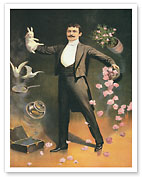 A Magician’s Appearence Tricks - Flower’s, Doves, Rabbit - c. 1899 - Fine Art Prints & Posters