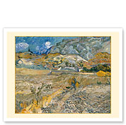 Landscape at Saint-Rémy, France (Enclosed Field with Peasant) - c. 1889 - Fine Art Prints & Posters