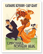 Bringing Up Baby (L’Impossible Monsieur Bébé) - starring Katharine Hepburn Cary Grant - c. 1938 - Fine Art Prints & Posters