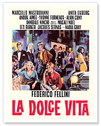 Federico Fellini’s La Dolce Vita - with Marcello Mastroianni Anita Ekberg - c. 1960 - Fine Art Prints & Posters