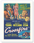 Crossfire - Starring Robert Young Robert Mitchum Robert Ryan and Gloria Grahame - c. 1947 - Fine Art Prints & Posters