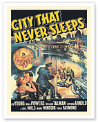 City That Never Sleeps - Starring Gig Young and Mala Powers - c. 1953 - Fine Art Prints & Posters