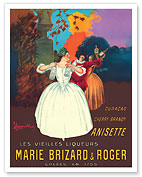 Marie Brizard & Roger Liqueurs - Curaçao Cherry Brandy and Anisette - c. 1912 - Fine Art Prints & Posters