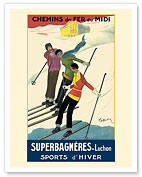 Superbagnères-Luchon France - Ski Winter Sports Resort - Midi French Railway - c. 1929 - Fine Art Prints & Posters