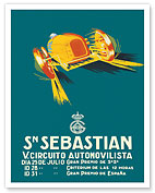 San Sebastian Motor Circuit (Circuito Automovilista) - c. 1927 - Fine Art Prints & Posters