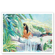 Waterfall II (Ka Wailele ‘Elua) - Hawaiian Woman - Fine Art Prints & Posters