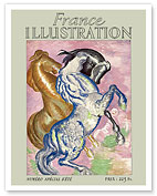 France Illustration - Horses - c. 1947 - Fine Art Prints & Posters