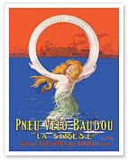 Baudou Bicycle Tire (Pneu Velo) - La Sirène - c. 1910 - Fine Art Prints & Posters