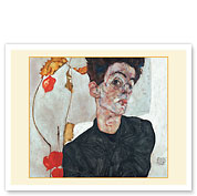 Self-Portrait with Physalis (Chinese Lantern Plant) - c. 1912 - Fine Art Prints & Posters