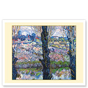 View of Arles France Flowering Orchards - c. 1889 - Fine Art Prints & Posters