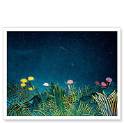 Flowers with Shooting Star - Fine Art Prints & Posters