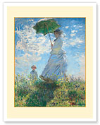 Madame Monet and Her Son - Woman with a Parasol - c. 1875 - Fine Art Prints & Posters