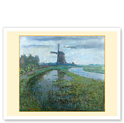 Oostzijdse Mill along the River Gein by Moonlight Amsterdam - c. 1903 - Fine Art Prints & Posters