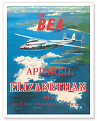 BEA Airspeed Ambassador - Elizabethan Class Service - British European Airways - c. 1952 - Giclée Art Prints & Posters
