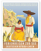 Mediterranean, Canary Islands - Deutsche Afrika-Linien - c. 1935 - Fine Art Prints & Posters