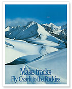 Make Tracks to the Rockies - Ozark Air Lines - c. 1970's - Fine Art Prints & Posters