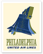 Philadelphia, Pennsylvania - Liberty Bell - United Air Lines - c. 1960's - Fine Art Prints & Posters