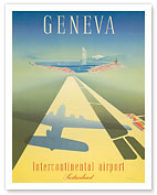 Geneva, Switzerland - Intercontinental Airport - c. 1949 - Fine Art Prints & Posters