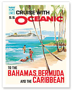 Bahamas, Bermuda and the Caribbean - Home Lines Cruise with S.S. Oceanic - c. 1976 - Fine Art Prints & Posters