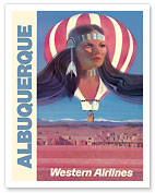 Albuquerque, New Mexico - Balloon Festival - Western Airlines - c. 1970's - Fine Art Prints & Posters