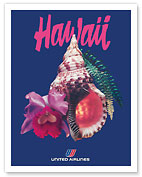 Hawaii - Triton’s Trumpet Shell (Pü Puhi) - United Airlines - Fine Art Prints & Posters
