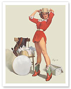 Something New - Cowgirl in Red with a New Hat - c. 1957 - Fine Art Prints & Posters
