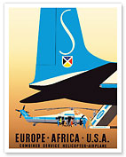 Europe, Africa, U.S.A - Sabena Belgian World Airlines - c. 1959 - Fine Art Prints & Posters