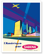 America (L’Amérique) - Sabena Belgian World Airlines - Fine Art Prints & Posters