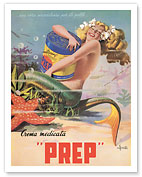 Happy Mermaid - PREP Italian Skin Cream - c. 1950's - Fine Art Prints & Posters