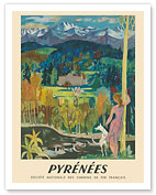 Pyrénées Mountains, Europe - French National Railways (SNCF) - c. 1951 - Giclée Art Prints & Posters